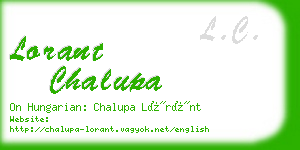 lorant chalupa business card